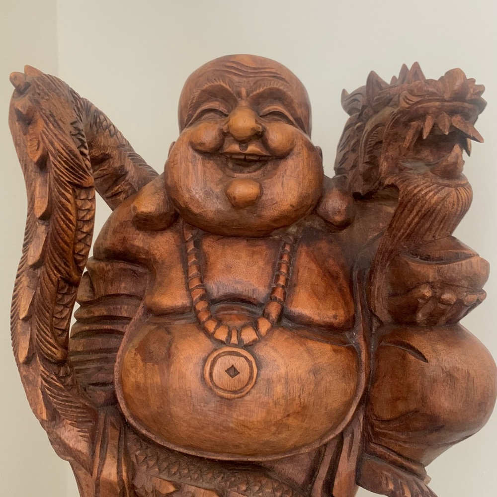 Large hand carved Buddha